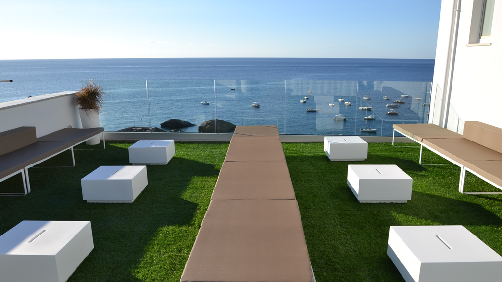 Louge terrace at Giardini Naxos, Taormina